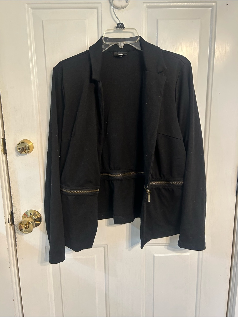 Mossimo Supply Co. Black Open-Front Blazer with Zip Pockets